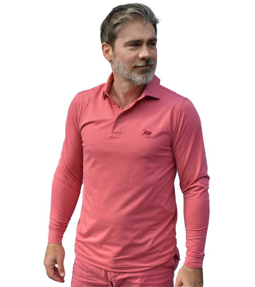 Crawfish Long Sleeve Brushed Performance Polo