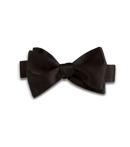 Black Solid Self-Tie Bowtie by David Donahue