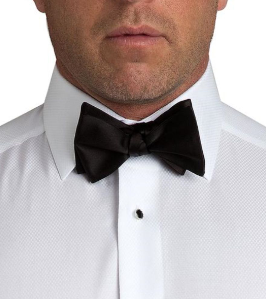 Black Solid Self-Tie Bowtie by David Donahue
