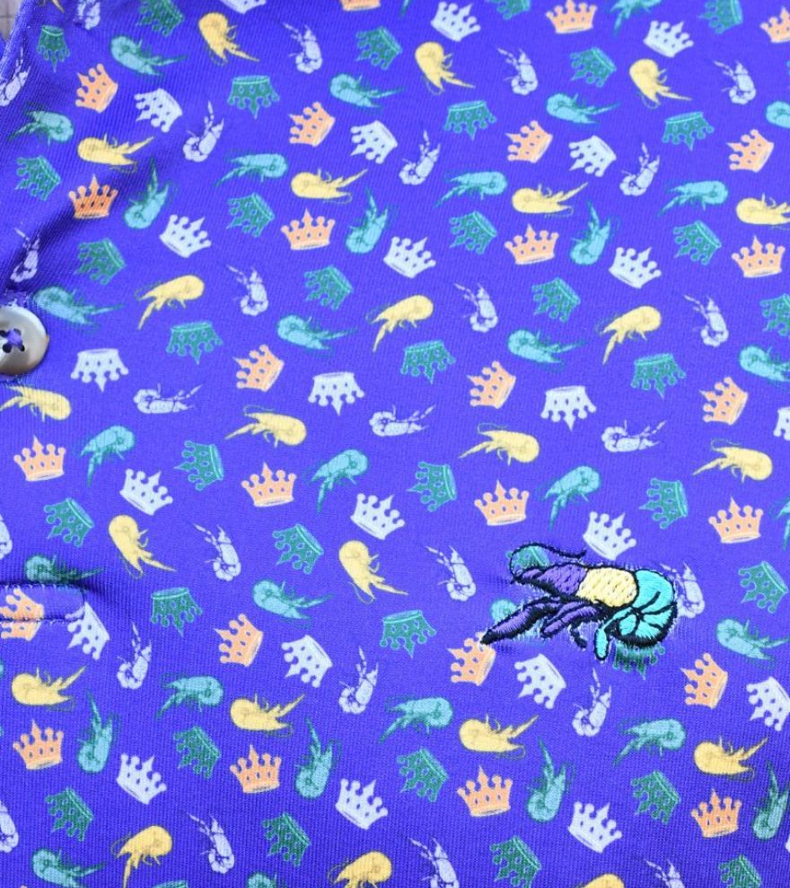 Crawfish & Crowns Mardi Gras Performance Polo