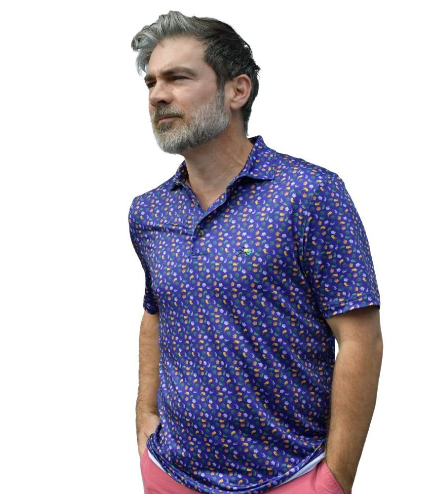 Crawfish & Crowns Mardi Gras Performance Polo