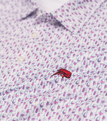 Crawfish Cocktail Print Performance Polo