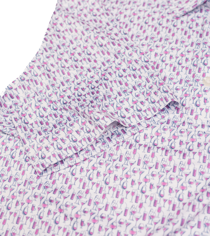 Crawfish Cocktail Print Performance Polo
