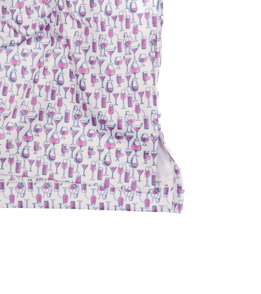 Crawfish Cocktail Print Performance Polo