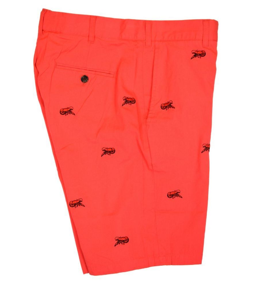 Crawfish Embroidered Canvas Shorts