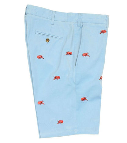 Crawfish Embroidered Canvas Shorts