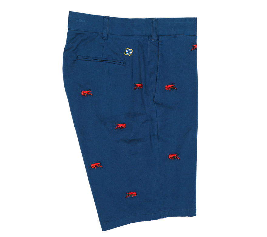 Crawfish Embroidered Seersucker Short for Louisiana Style
