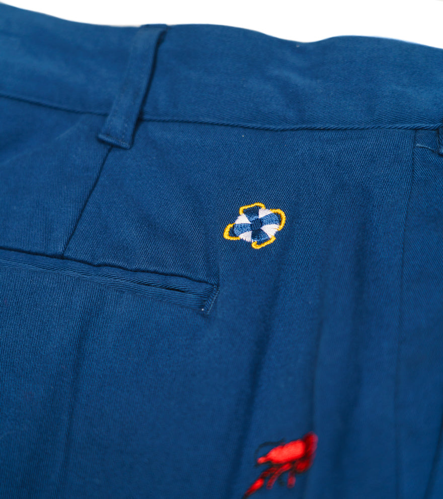 Crawfish Embroidered Seersucker Short for Louisiana Style
