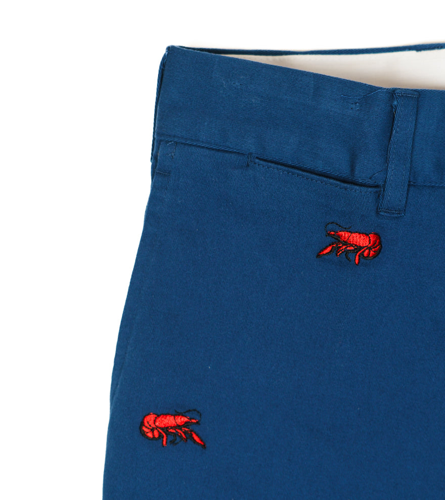 Crawfish Embroidered Seersucker Short for Louisiana Style