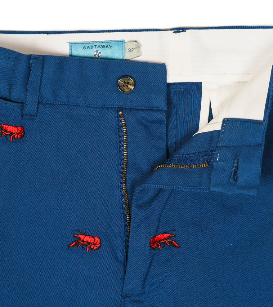 Crawfish Embroidered Seersucker Short for Louisiana Style