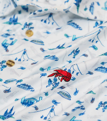 Crawfish Festival Print Performance Polo