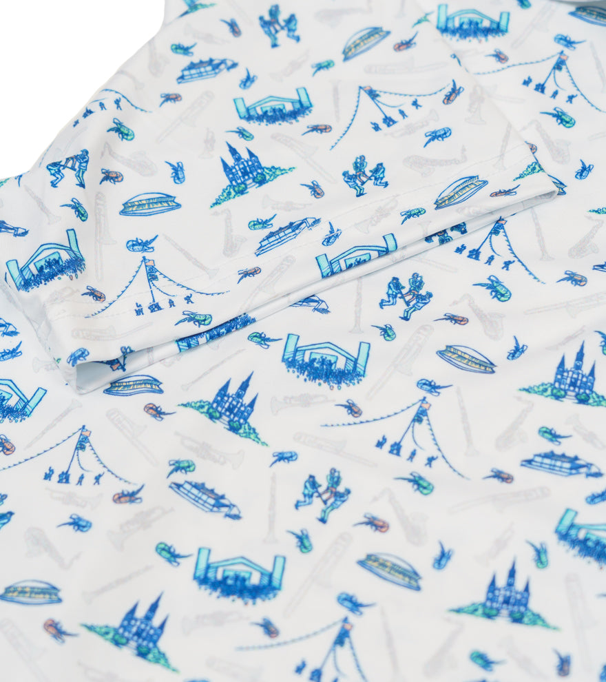 Crawfish Festival Print Performance Polo