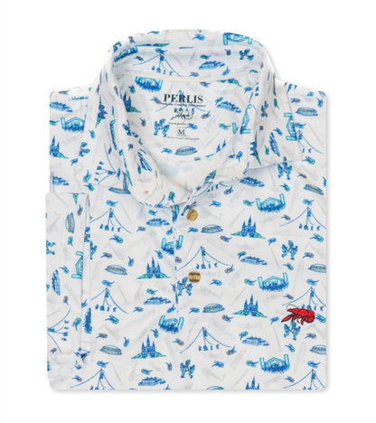 Crawfish Festival Print Performance Polo