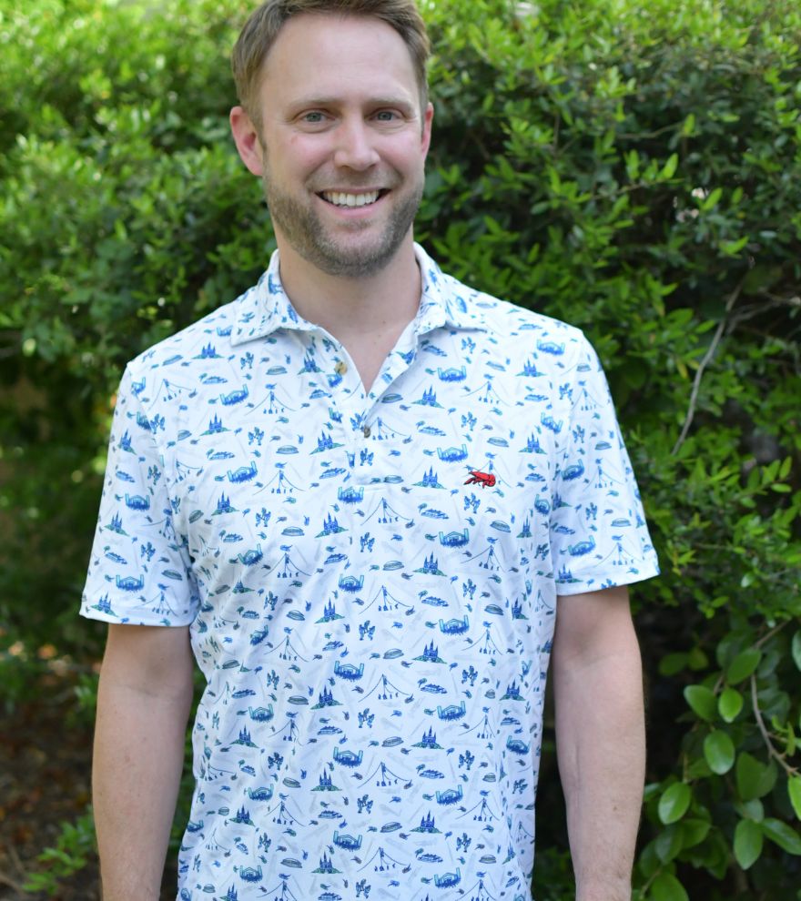 Crawfish Festival Print Performance Polo