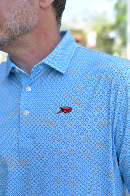 Crawfish Geo Floral Print Performance Polo