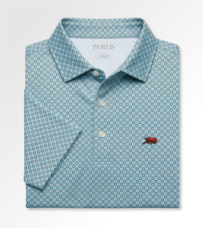 Crawfish Geo Floral Print Performance Polo