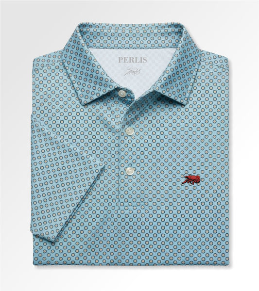 Crawfish Geo Floral Print Performance Polo