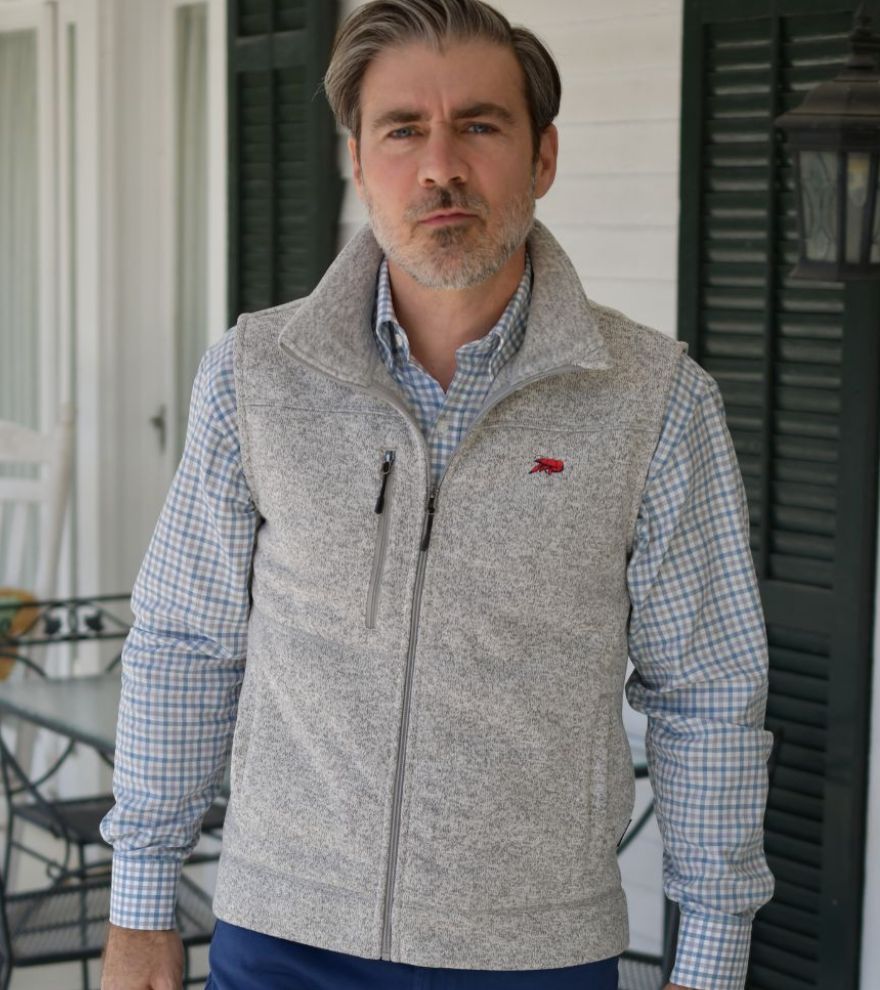 Crawfish Heathered Fleece Vest