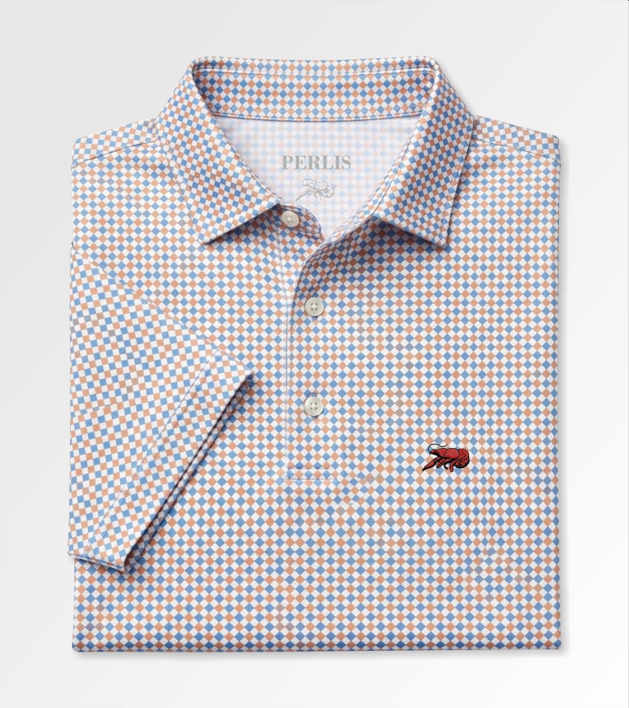 Crawfish Lattice Print Performance Polo