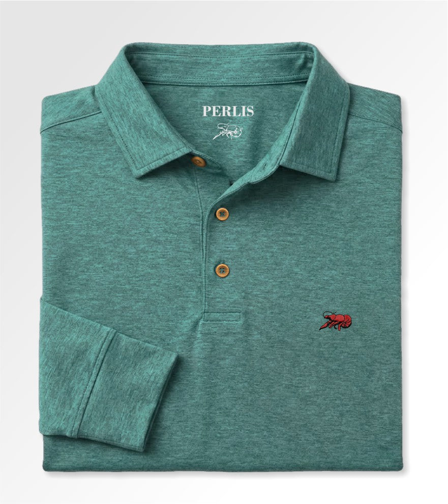 Crawfish Long Sleeve Brushed Performance Polo