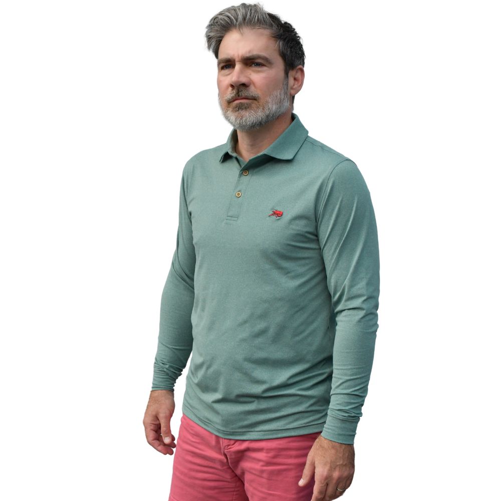 Crawfish Long Sleeve Brushed Performance Polo