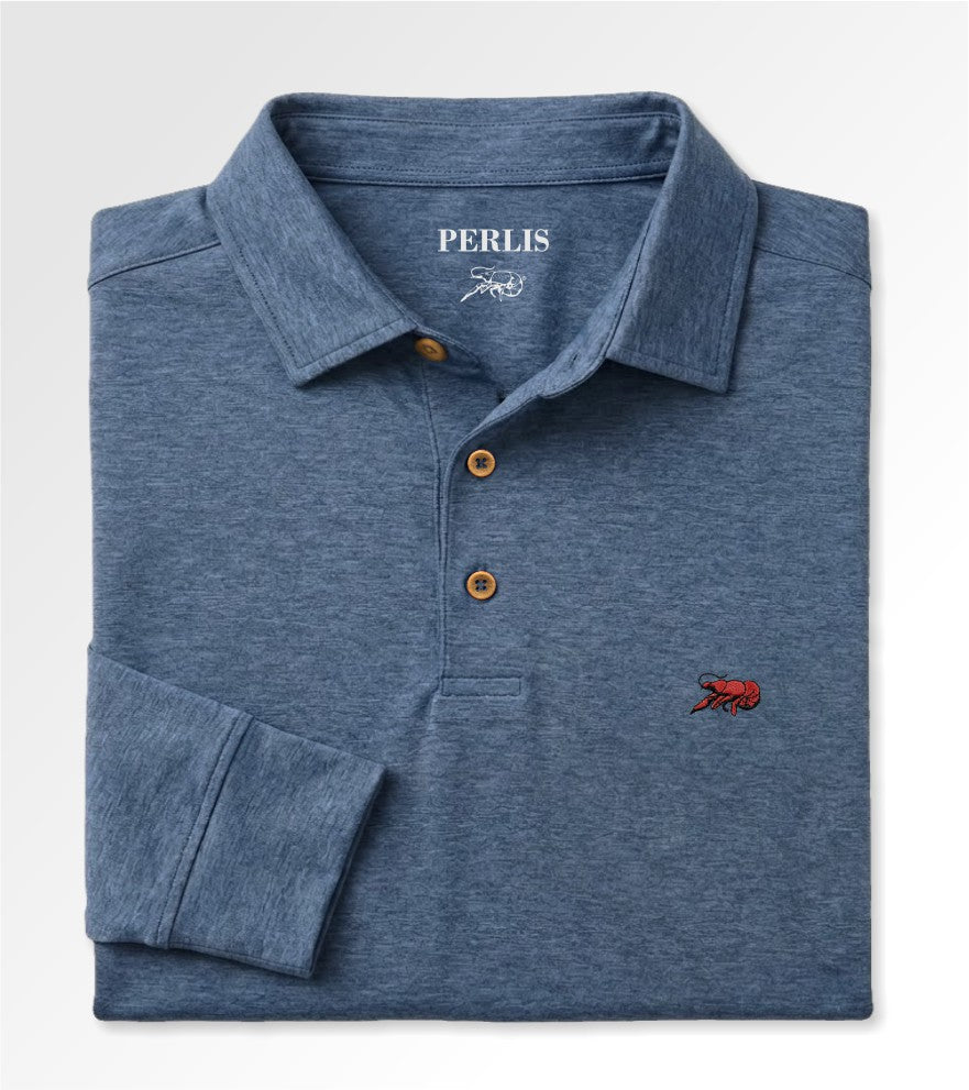 Crawfish Long Sleeve Brushed Performance Polo