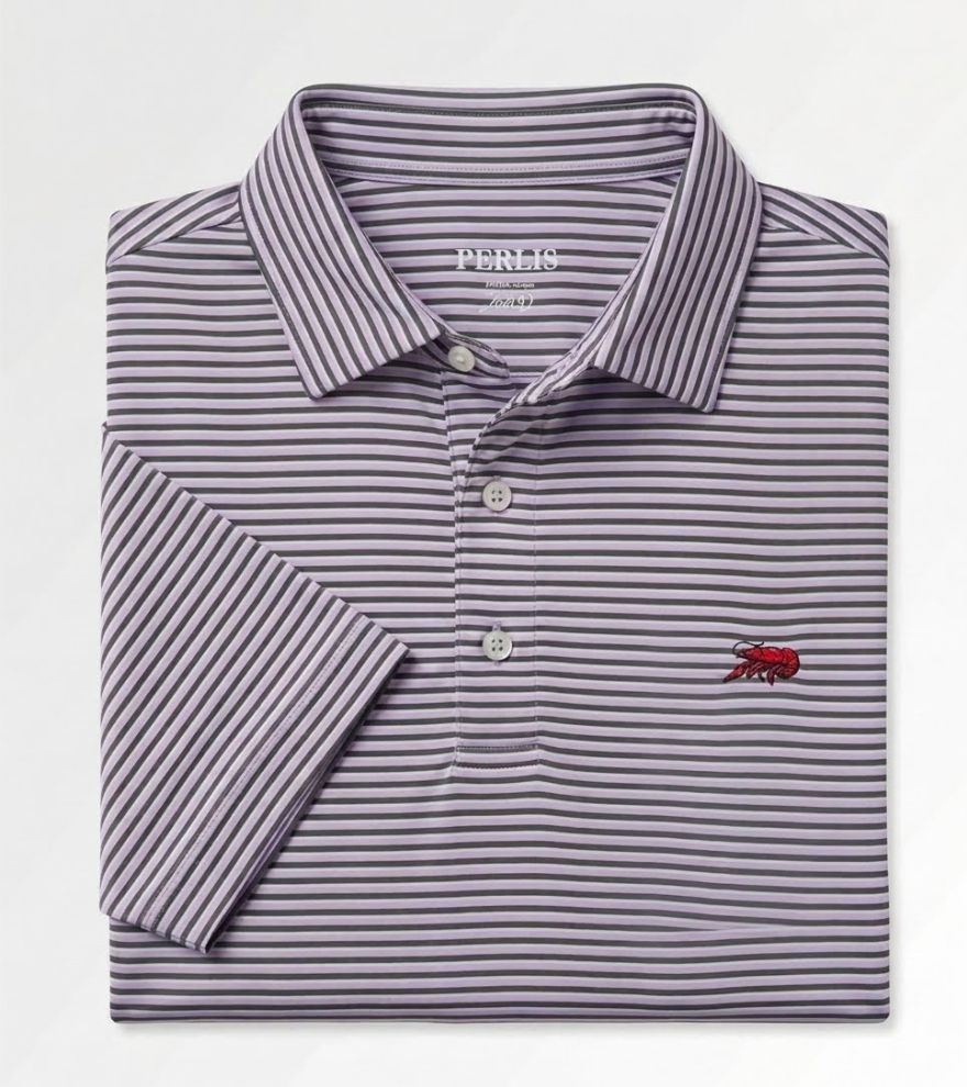 Crawfish Mini Multi Stripe Performance Polo