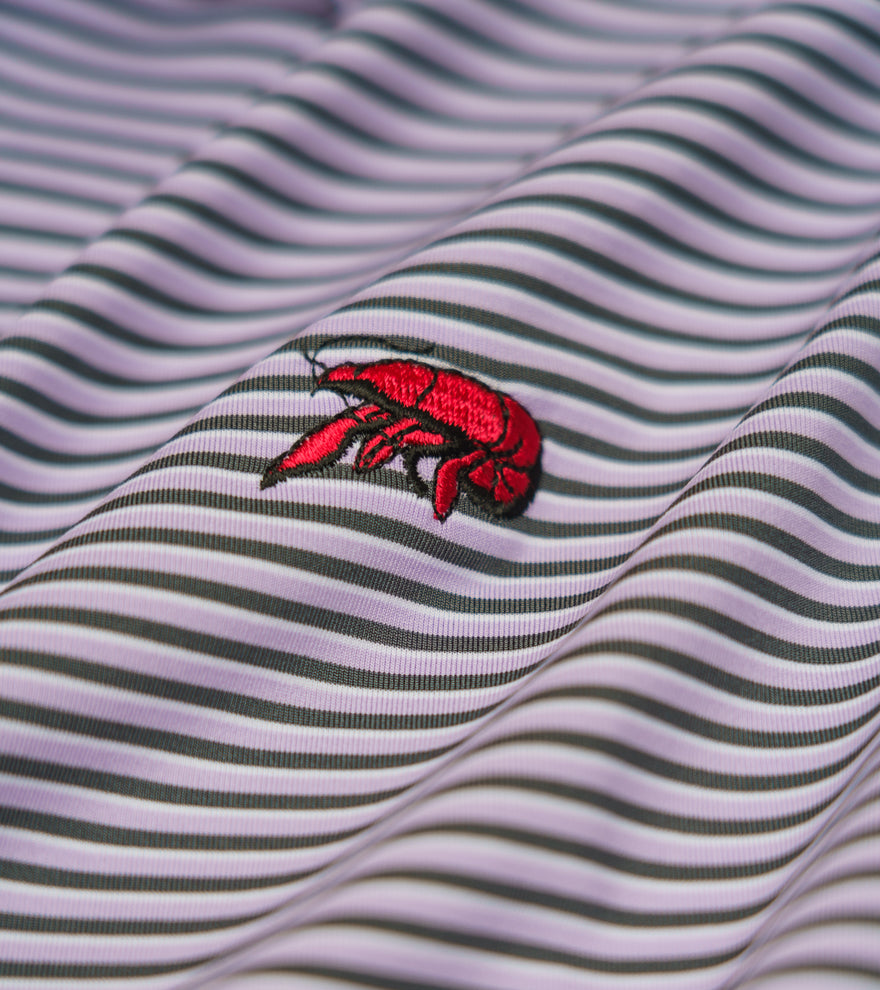 Crawfish Mini Multi Stripe Performance Polo