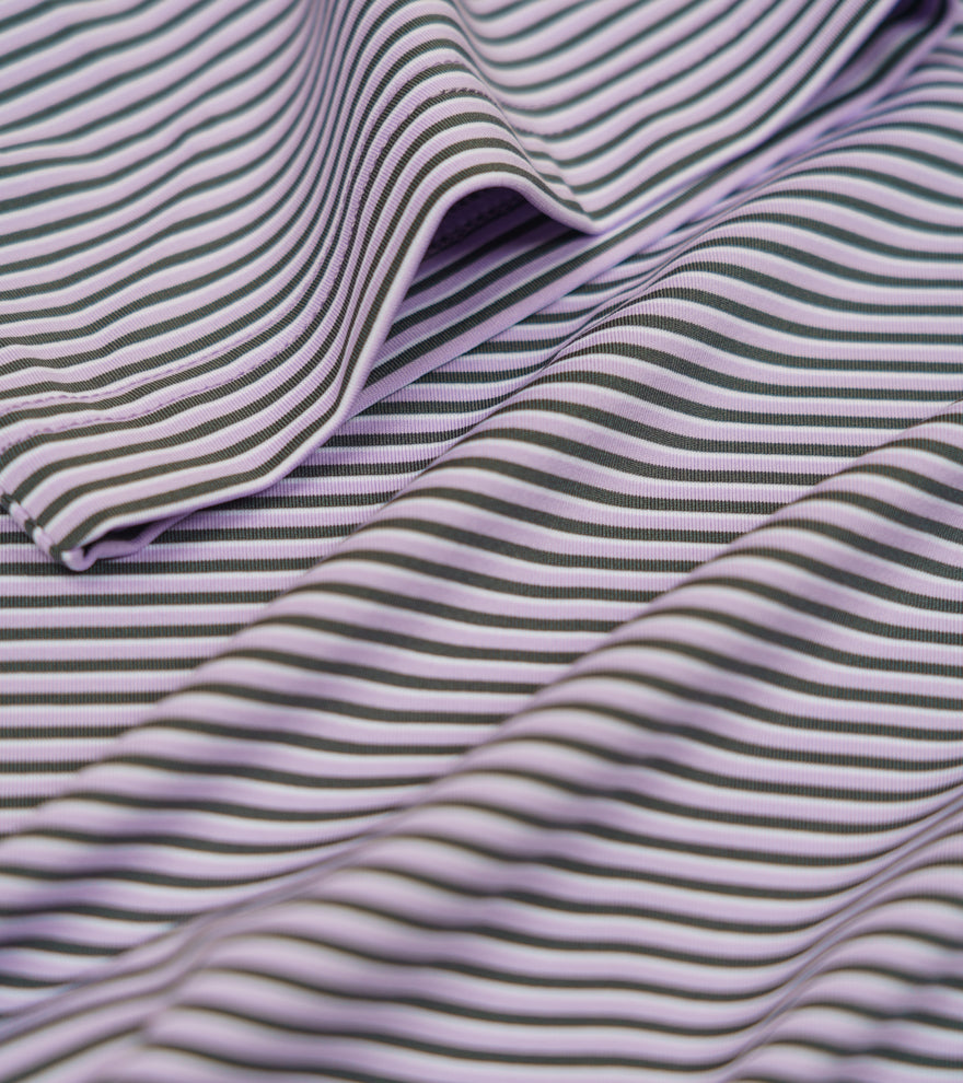 Crawfish Mini Multi Stripe Performance Polo