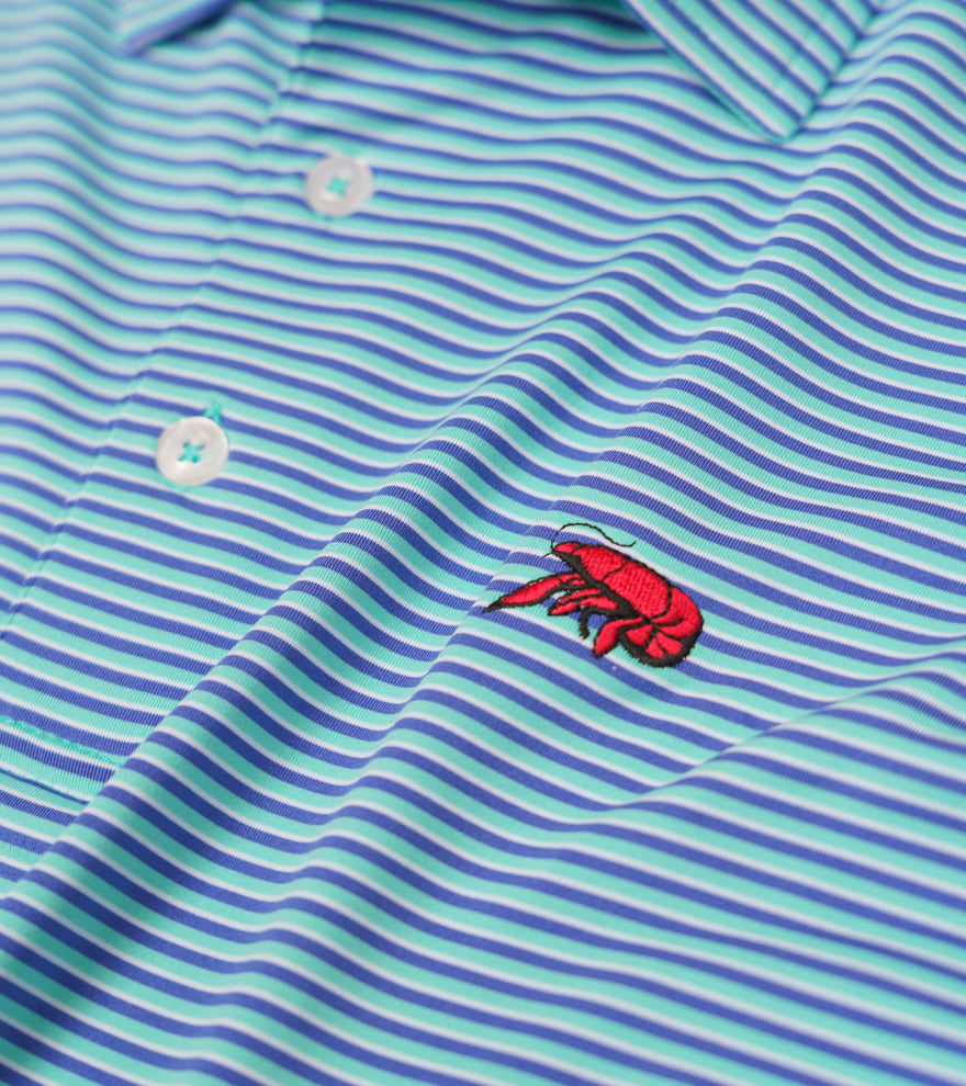 Crawfish Mini Multi Stripe Performance Polo
