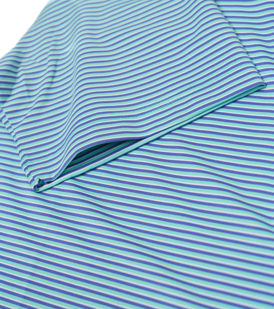 Crawfish Mini Multi Stripe Performance Polo