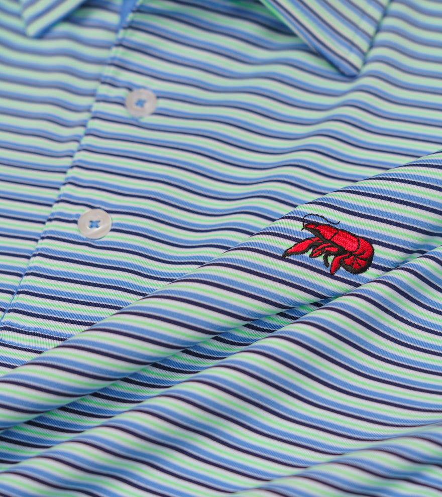 Crawfish Multi Stripe Performance Polo