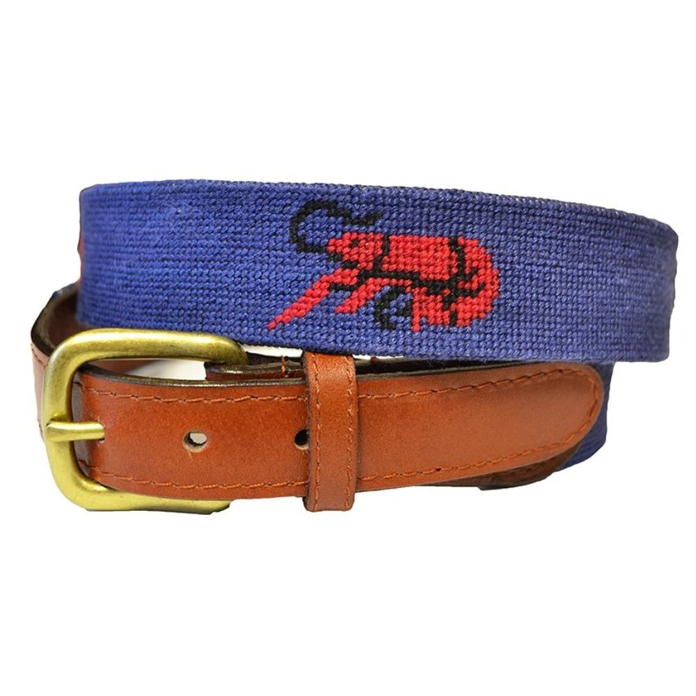Crawfish Needlepoint Belt by Smathers & Branson