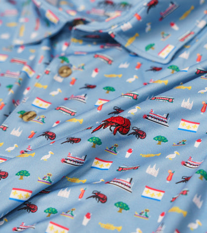 Crawfish Nola Life Print Performance Polo