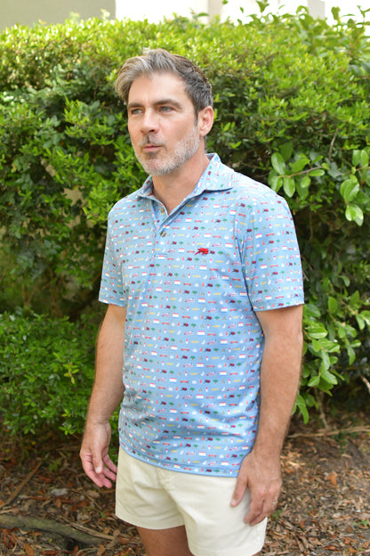 Crawfish Nola Life Print Performance Polo