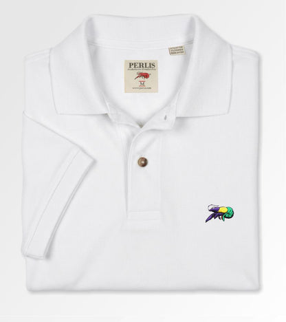 Crawfish Signature Mardi Gras Stretch Pique Polo