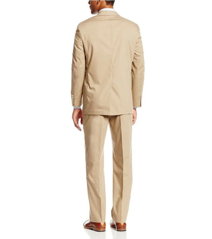 Khaki Poplin Suit by Perlis