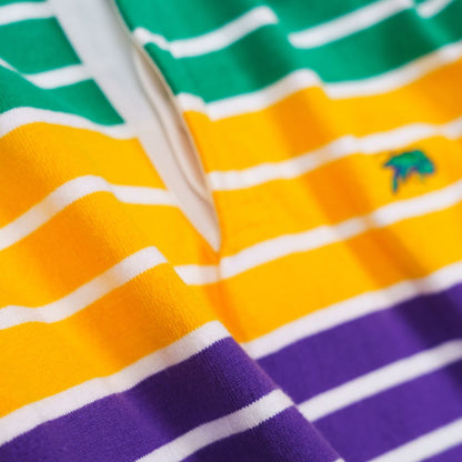 Ladies Crawfish Multi Block Stripe Mardi Gras Rugby Dress