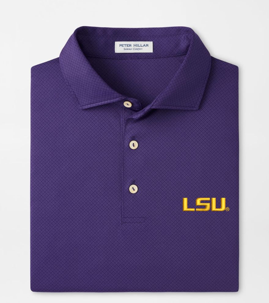 LSU Hugo Performance Jersey Polo by Peter Millar