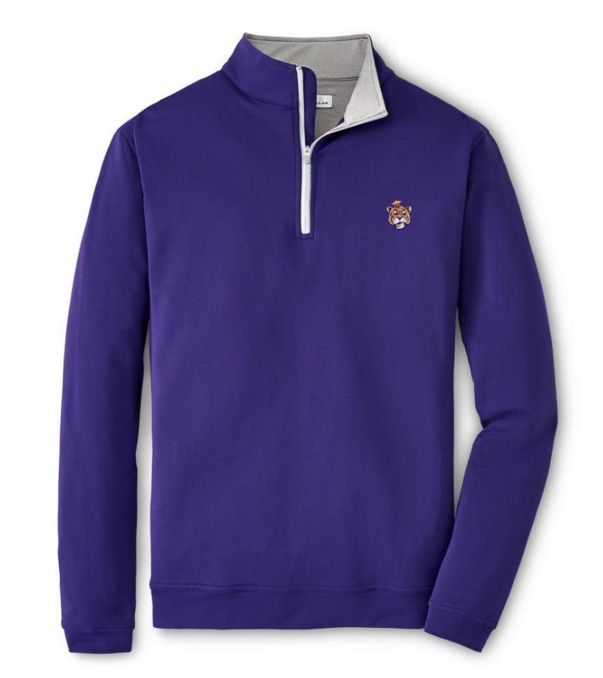 LSU Solid Perth Vault Performance 1/4 Zip by Peter Millar