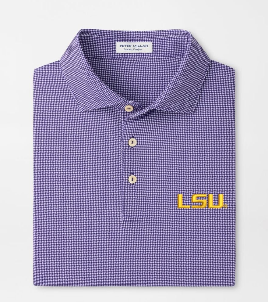 LSU Vault Border Performance Jersey Polo by Peter Millar