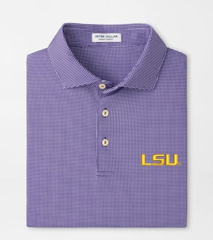 LSU Vault Border Performance Jersey Polo by Peter Millar