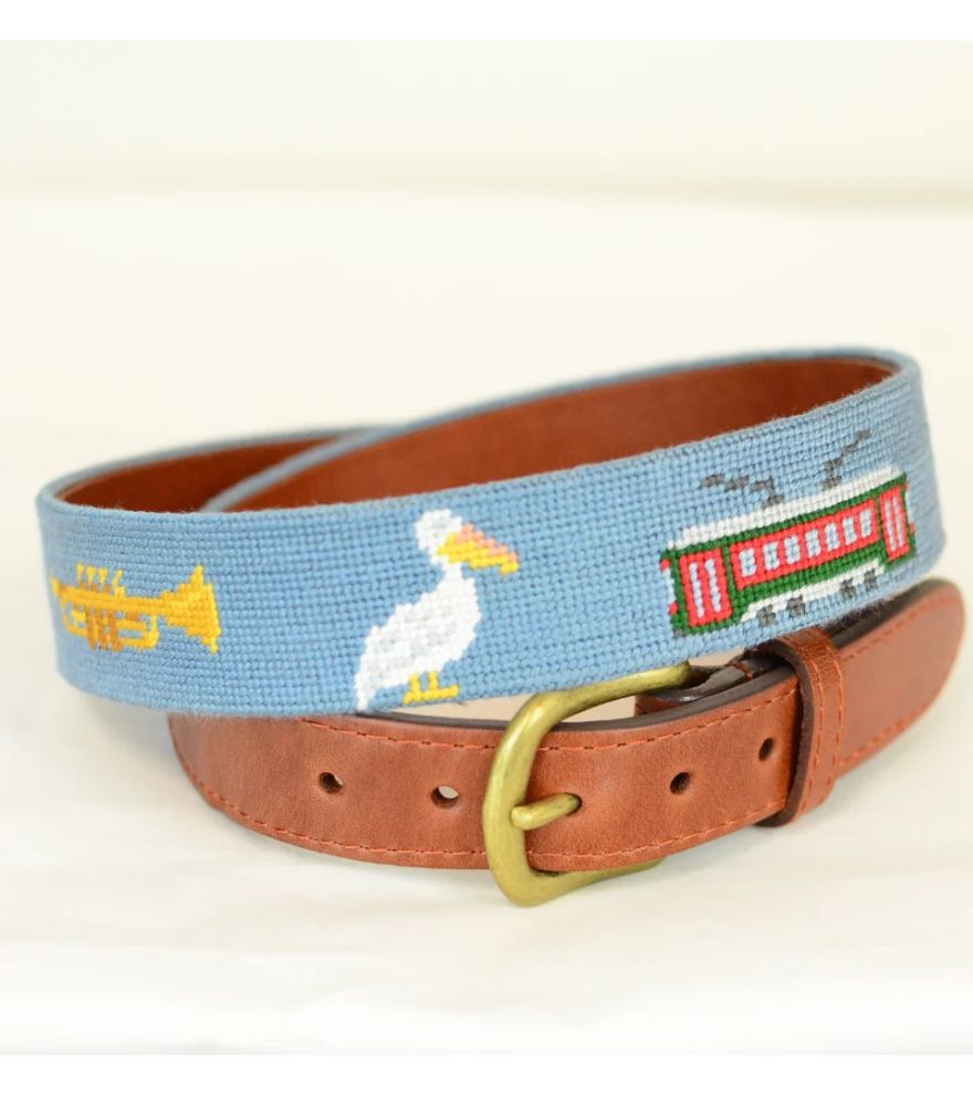 Nola Life Needlepoint Belt by Smathers & Branson