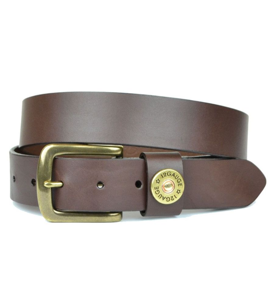 Shotgun Shell Leather Belt