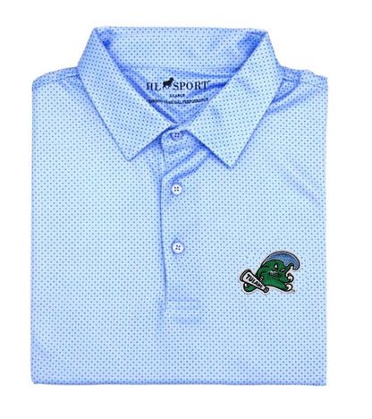Tulane Angry Wave Dot Print Performance Polo by Horn Legend