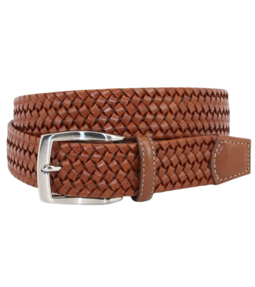 Woven Stretch Leather Belt by Torino